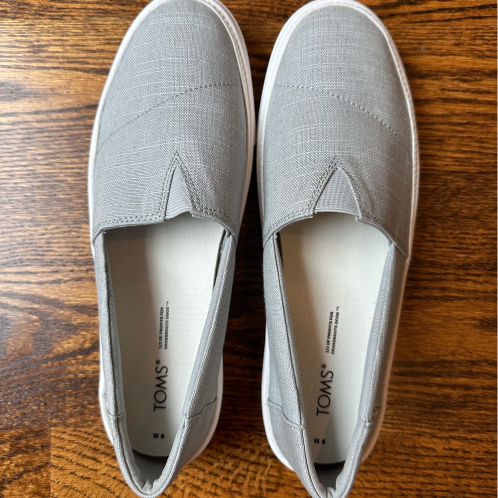 TOMS Women's Gray Espadrille Slip-Ons